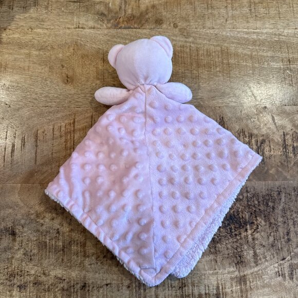 Little Beginnings Baby Bear Plush Lovey Pink 15" Minky Security - Picture 3 of 7